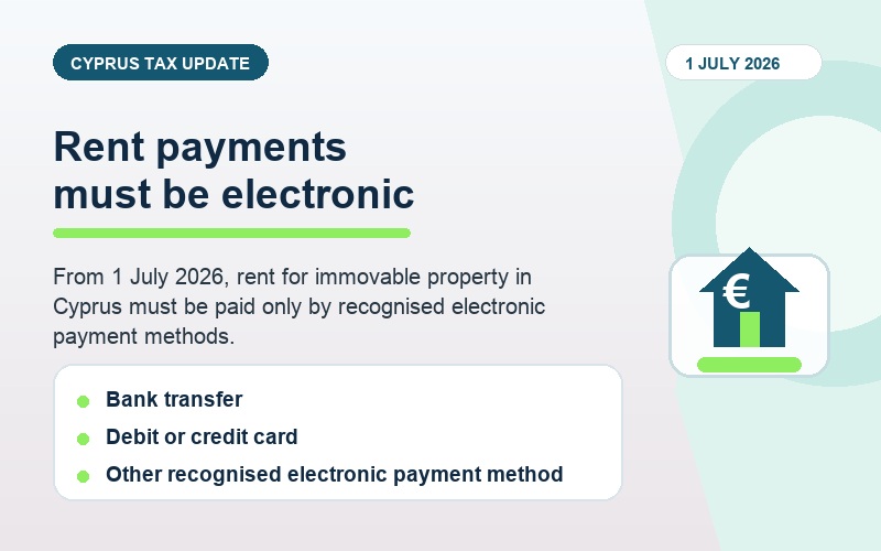 Mandatory Payment of Rent by Electronic Means of  Payment from 1 July 2026